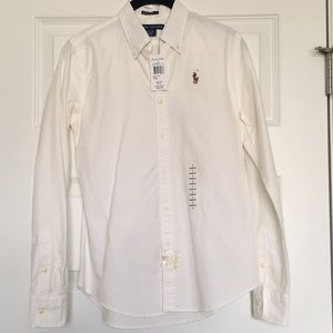Ralph Lauren white button shirt Size 2 Slim Fit